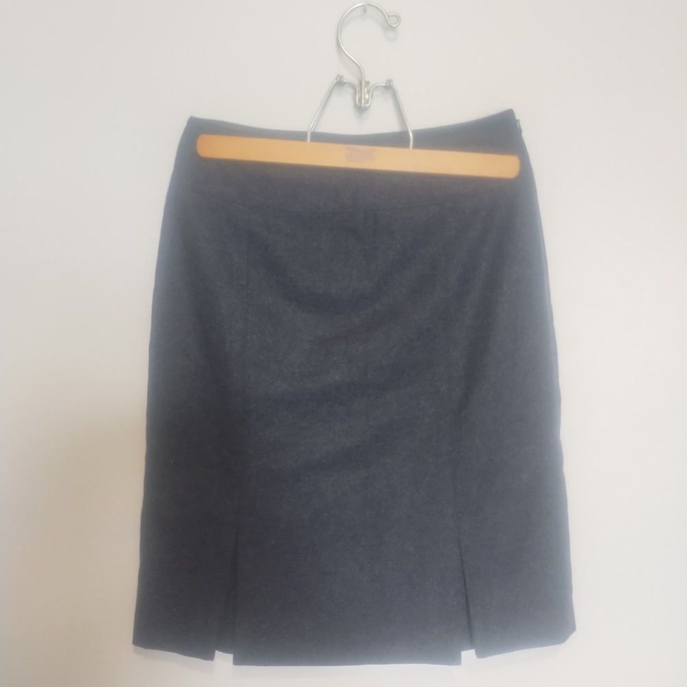 Vintage Banana Republic Pencil Skirt Women's 2 Gray Wool Blend Pleated Preppy